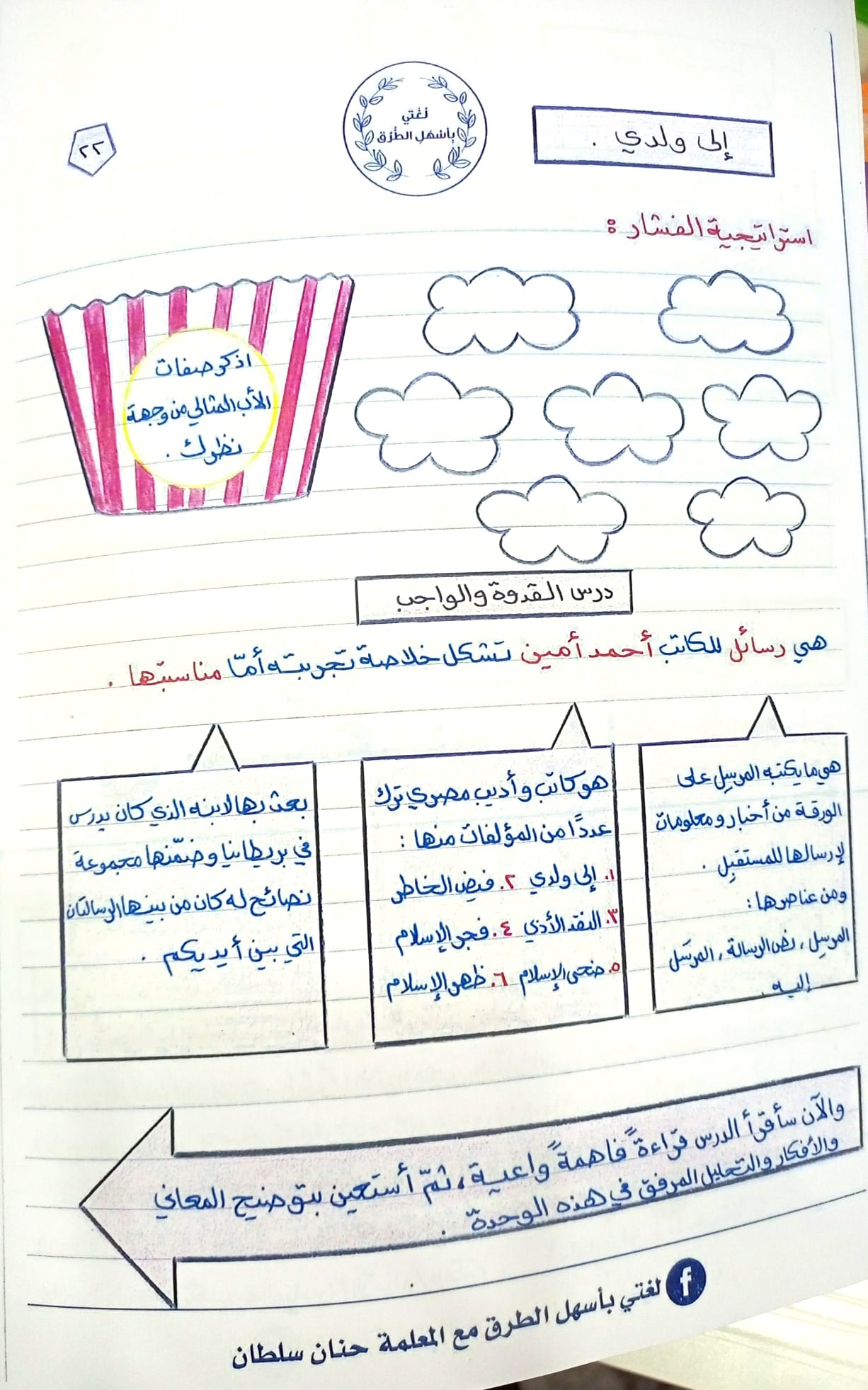 MjU4ODE1MQ20201 بالصور شرح درس الى ولدي مادة اللغة العربية للصف التاسع الفصل الثاني 2022